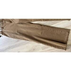 NEW VANILLA MONKEY women's acid washed high waist frayed hem straight pants in d